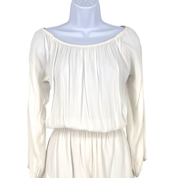 Fraiche By J White Off-Shoulder Ruffle Hem Romper Size Small - Picture 2 of 13